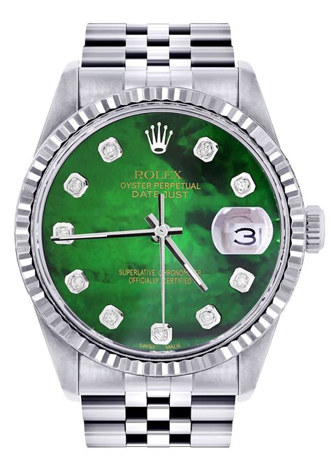 rolex men's mother of pearl dial green|rolex 28mm lady datejust.